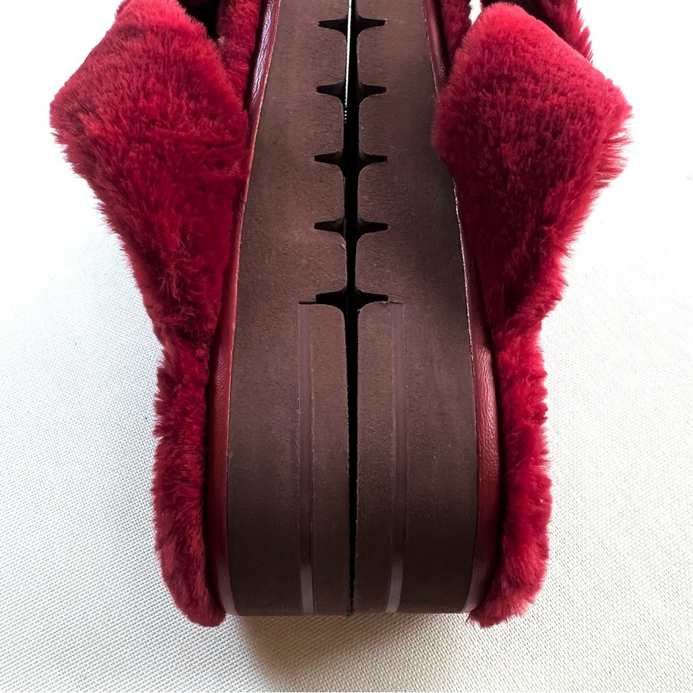 Stuart Weitzman Roza Lift Chill Furry Platform Slipper Slides Size 8.5 - Picture 9 of 9